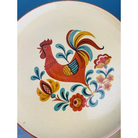 (2) Reveille Rooster Dinner Plates 10 1/4" Taylor Smith & Taylor Vintage Plate - Picture 11 of 12